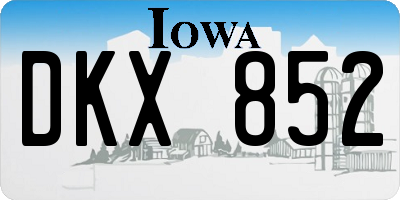 IA license plate DKX852