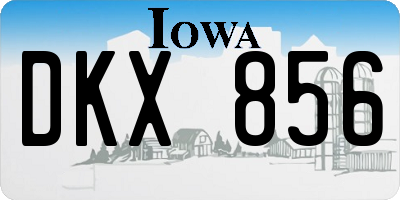 IA license plate DKX856