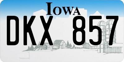 IA license plate DKX857