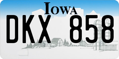IA license plate DKX858