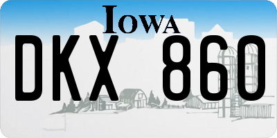 IA license plate DKX860