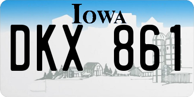 IA license plate DKX861