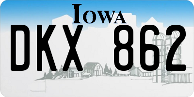 IA license plate DKX862