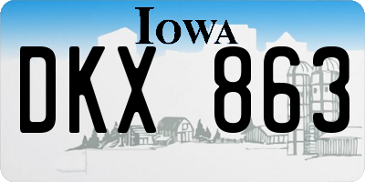 IA license plate DKX863