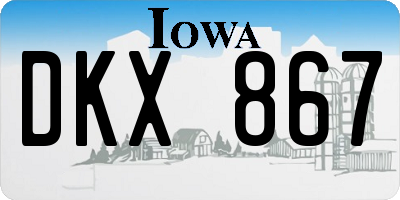 IA license plate DKX867