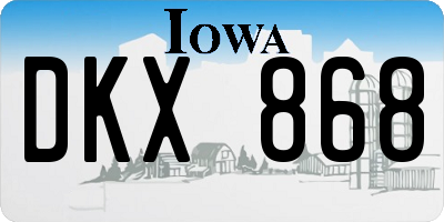 IA license plate DKX868