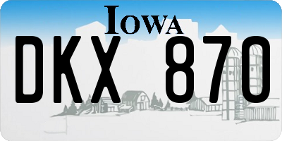 IA license plate DKX870