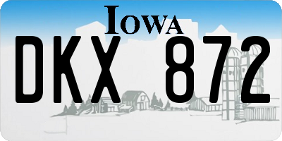 IA license plate DKX872