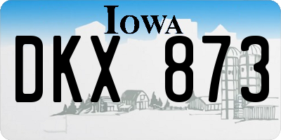 IA license plate DKX873