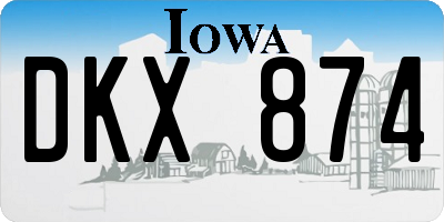 IA license plate DKX874