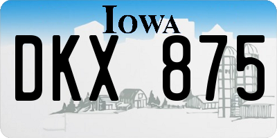 IA license plate DKX875