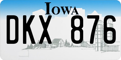 IA license plate DKX876