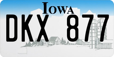 IA license plate DKX877