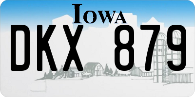 IA license plate DKX879