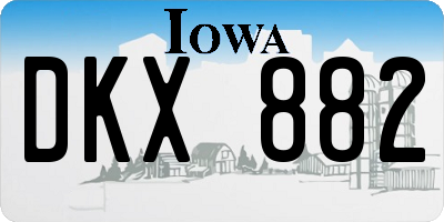 IA license plate DKX882