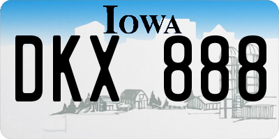 IA license plate DKX888