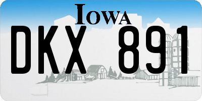 IA license plate DKX891