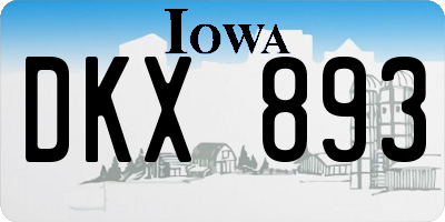 IA license plate DKX893
