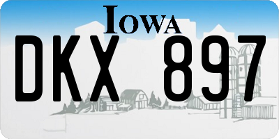 IA license plate DKX897