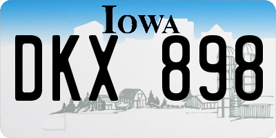 IA license plate DKX898