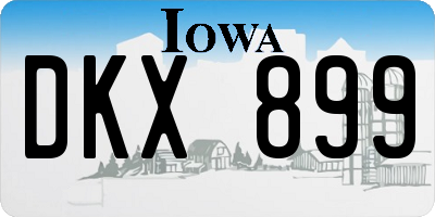 IA license plate DKX899