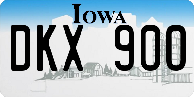IA license plate DKX900