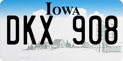 IA license plate DKX908