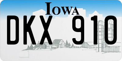 IA license plate DKX910