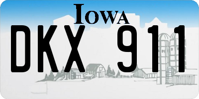 IA license plate DKX911
