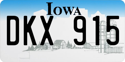 IA license plate DKX915