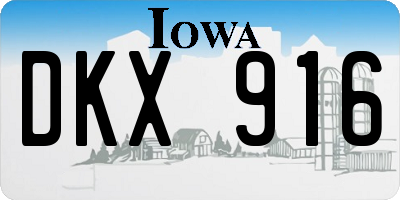 IA license plate DKX916