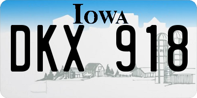 IA license plate DKX918