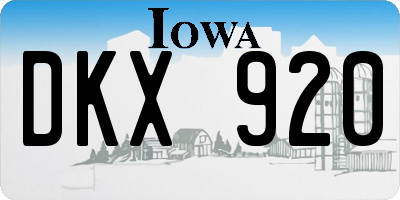IA license plate DKX920