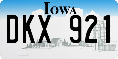 IA license plate DKX921
