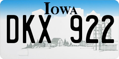 IA license plate DKX922