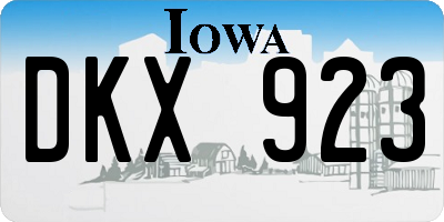 IA license plate DKX923