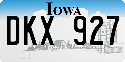 IA license plate DKX927