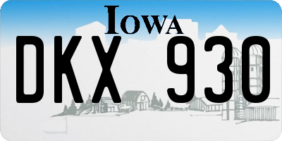 IA license plate DKX930