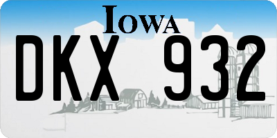 IA license plate DKX932