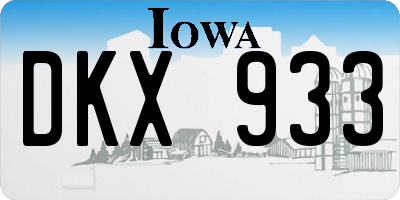 IA license plate DKX933