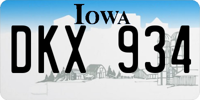 IA license plate DKX934