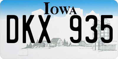 IA license plate DKX935