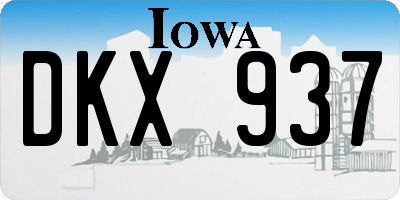 IA license plate DKX937