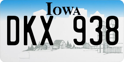 IA license plate DKX938