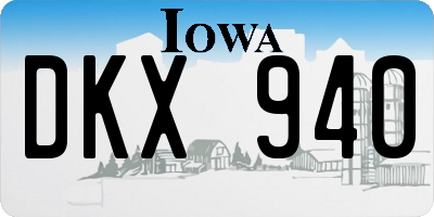 IA license plate DKX940
