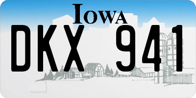 IA license plate DKX941