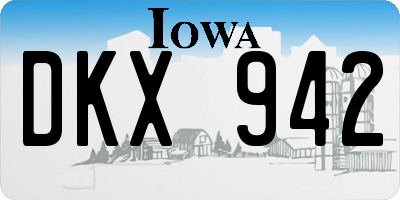 IA license plate DKX942