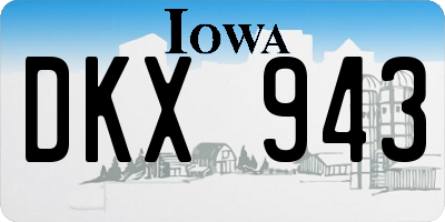 IA license plate DKX943