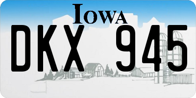 IA license plate DKX945