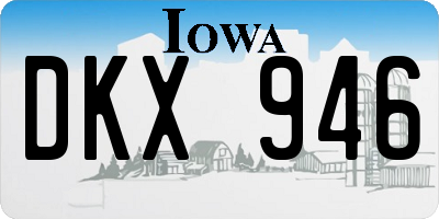 IA license plate DKX946